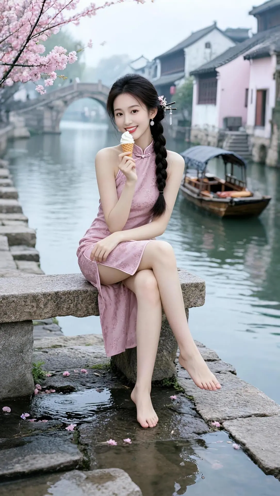 AI水乡旗袍照 ai创作