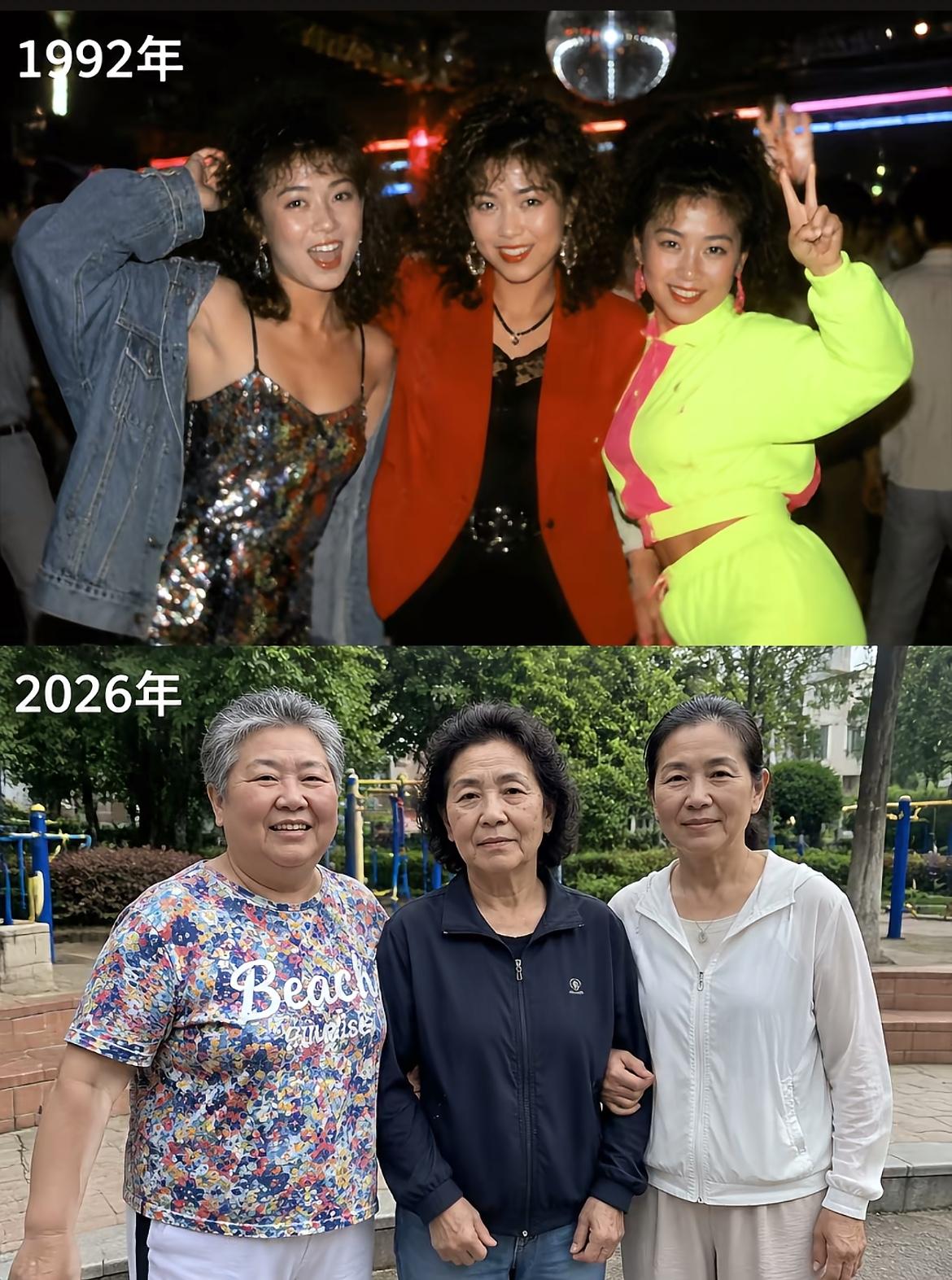 岁月是把杀猪刀，不会放过任何一个人～
当年的辣妹，如今的大妈！时光催老了美女 真