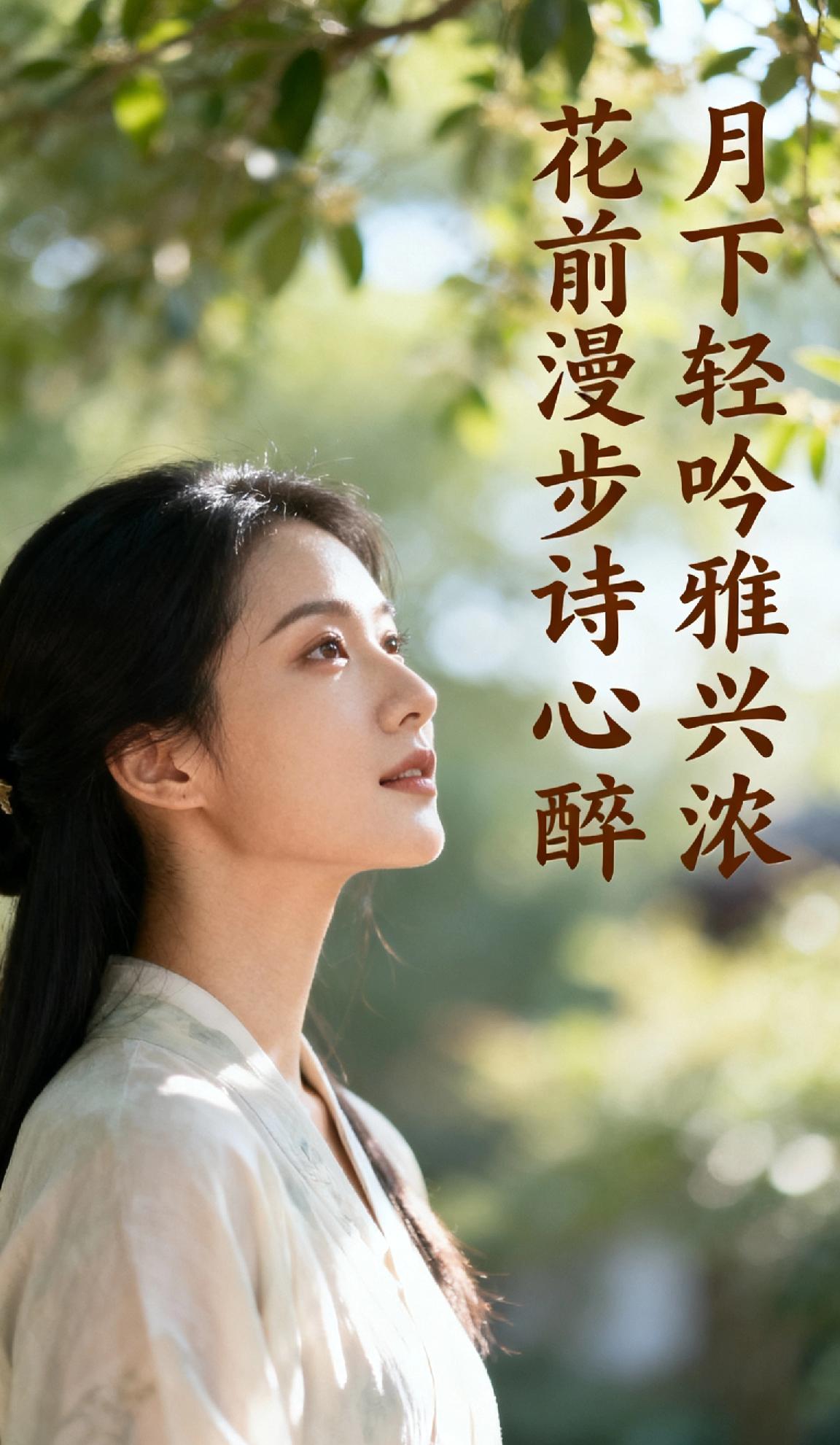 我的下联：月下轻吟雅兴浓
 
友友们～花前漫步时诗心都醉了，月下轻吟时雅致的兴致