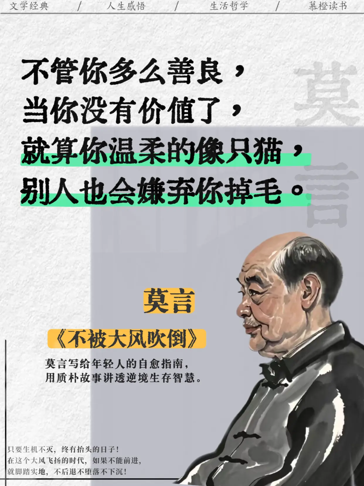 后劲太大了😭低谷期都去看莫言这本书！！深陷内耗的日子，被莫言文字狠狠...