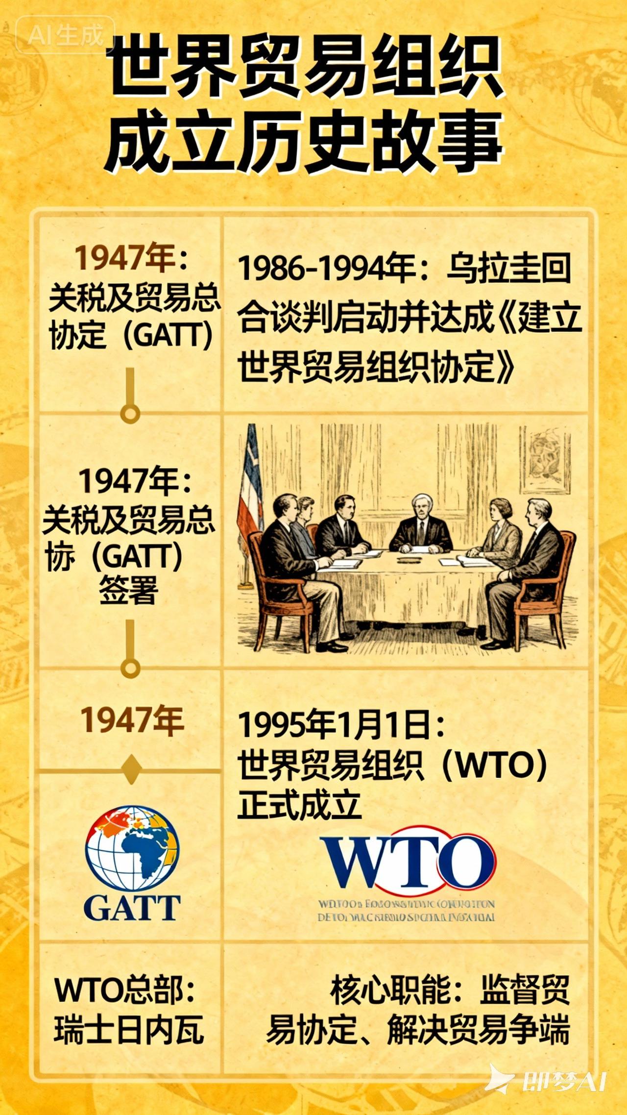 世界历史故事之九十二: 全球贸易的新秩序起点：世界贸易组织的诞生
 
二战后，关