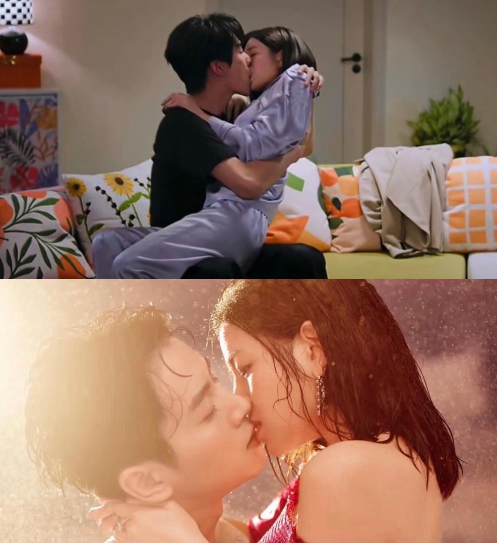 这便是离婚后事业更上一层楼吗， 
近40的陈妍希，
跟小自己19岁的男演员也亲得