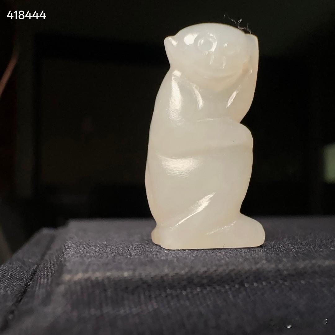 清代和田白玉猴