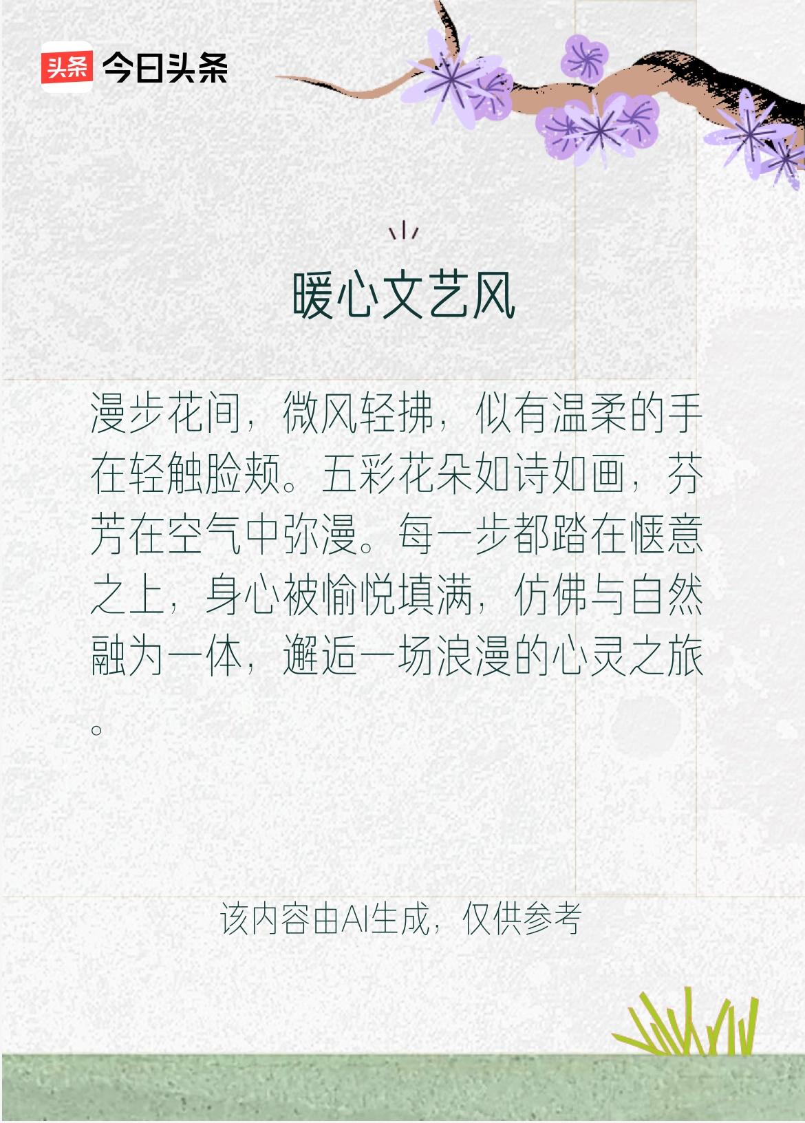 文学创作大会 文学创作大会
漫步于花丛之间，果真如文案所描述，微风恰似温柔的手掌