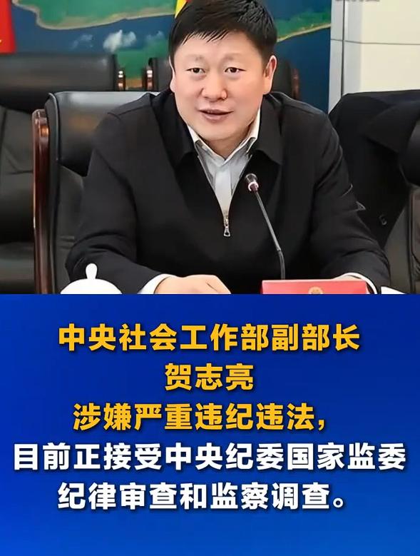 周末打虎！中央社会工作部副部长贺志亮被查，根据中纪委网站消息，中央社会工作部副部