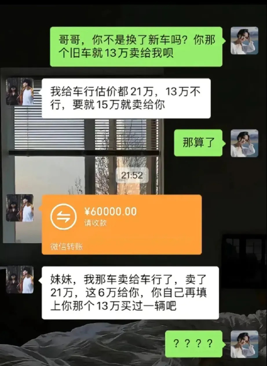 本来想13万买哥哥的旧车，哥哥说评估21万，最低15万卖哟，这跟预期还是差点，没