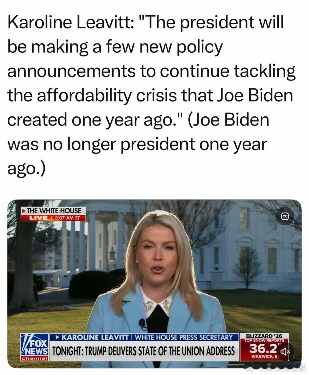 今晚国情咨文，Trump会继续攻击Biden白宫发言人，将策略表达得很明确：好的