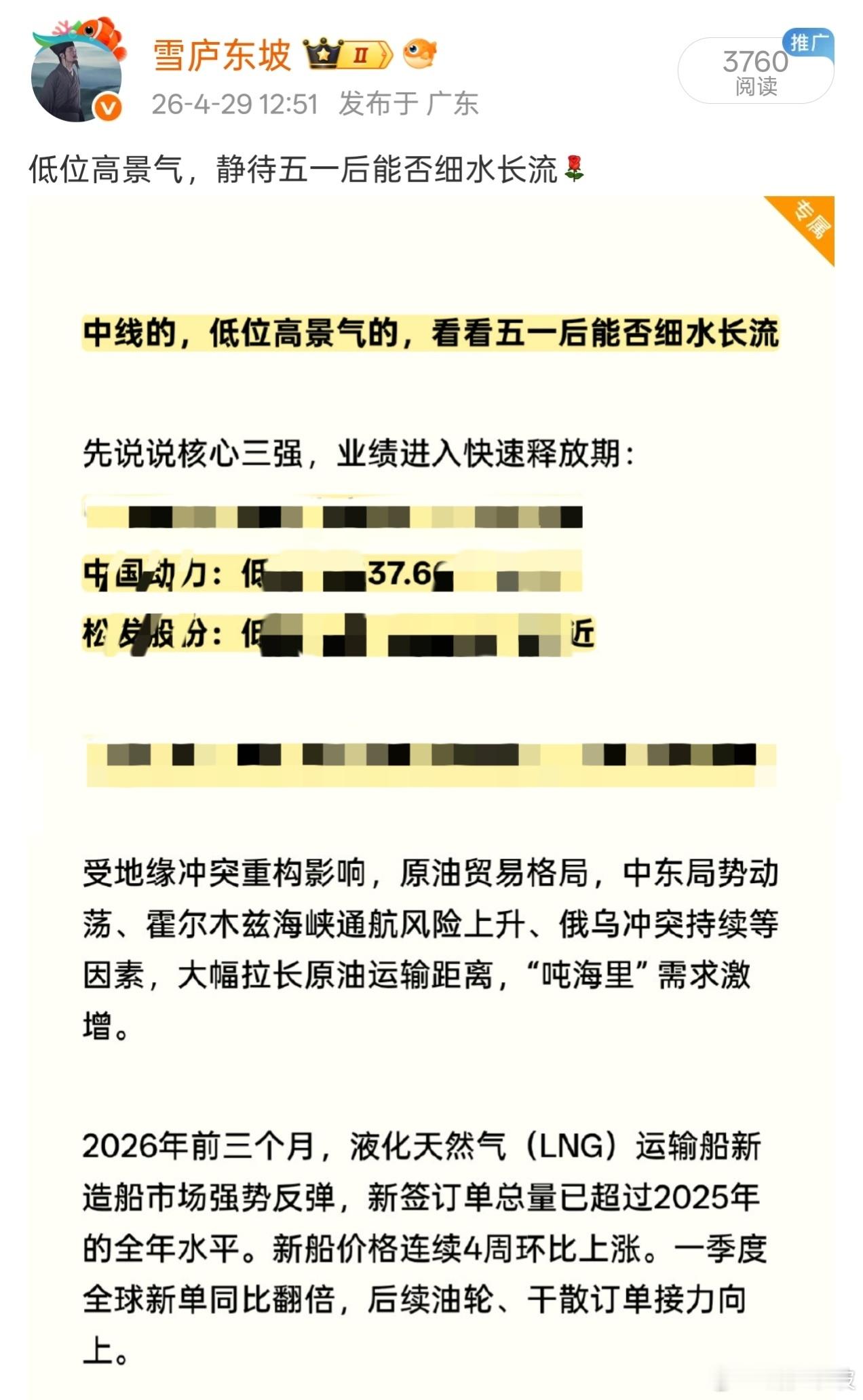 松发同学至今录得涨幅近20%，中国动力今日录得涨停