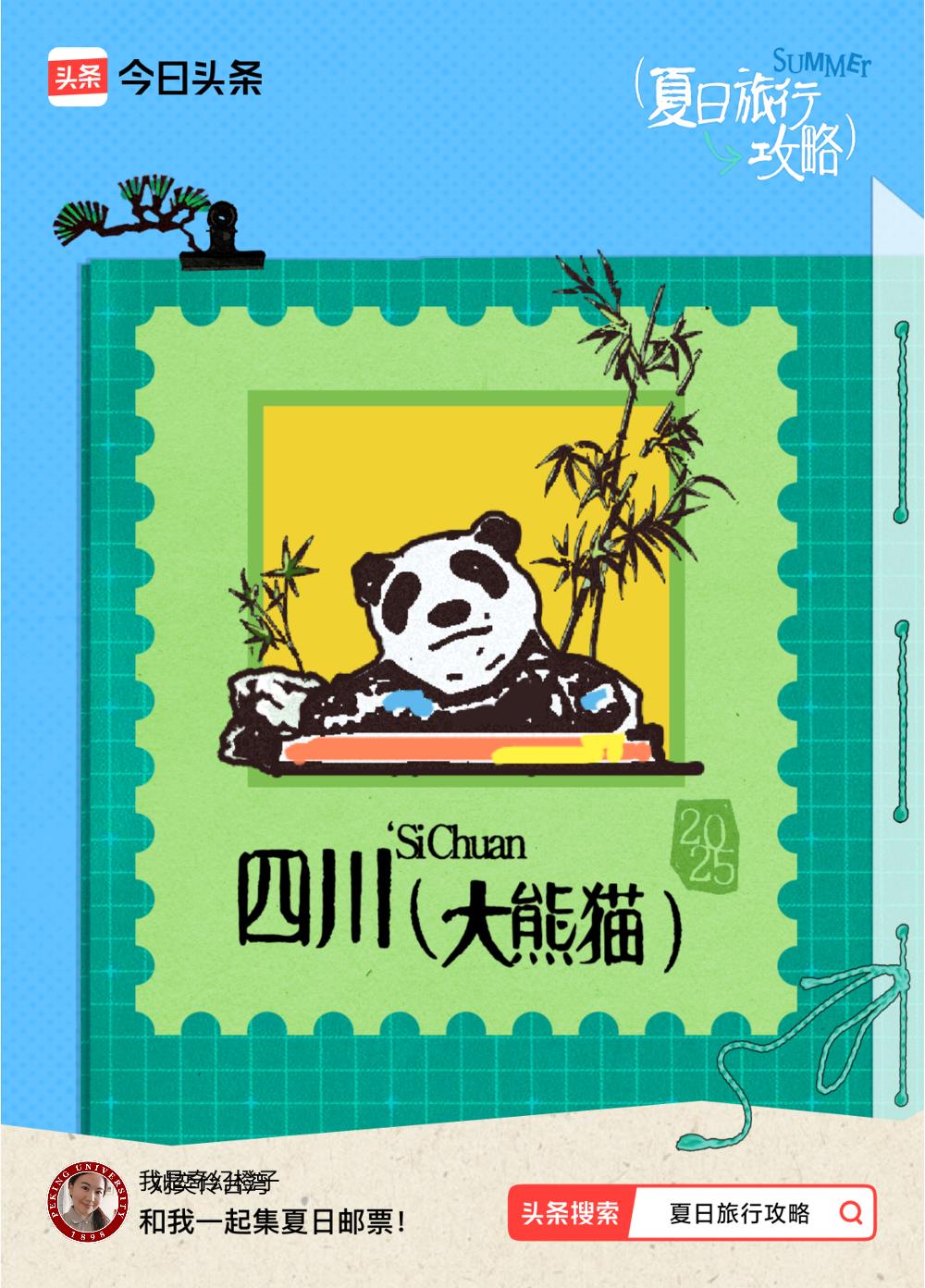 【四川。大熊猫】
---
圆乎乎，毛茸茸，长相甜憨的黑白宝贝。
每次看到熊猫我就