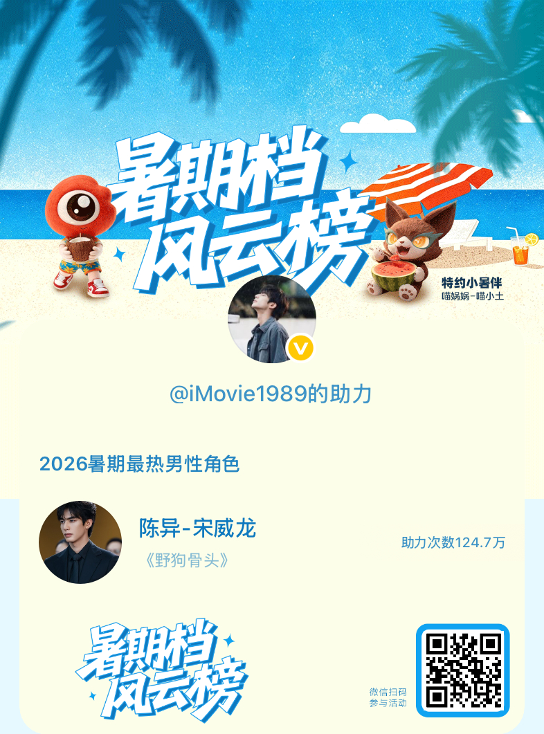 【暑期档风云榜】活动进行中，快来助力他成为今夏最热！2026暑期最热男性角色 暑
