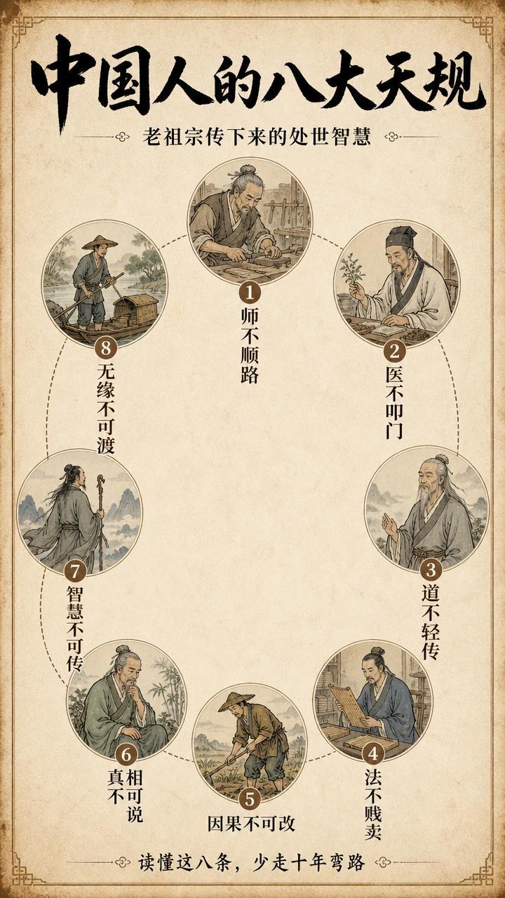 老祖宗的八大天规，读懂一条，少走十年弯路！
 
真的越长大越明白，老祖宗传下来的