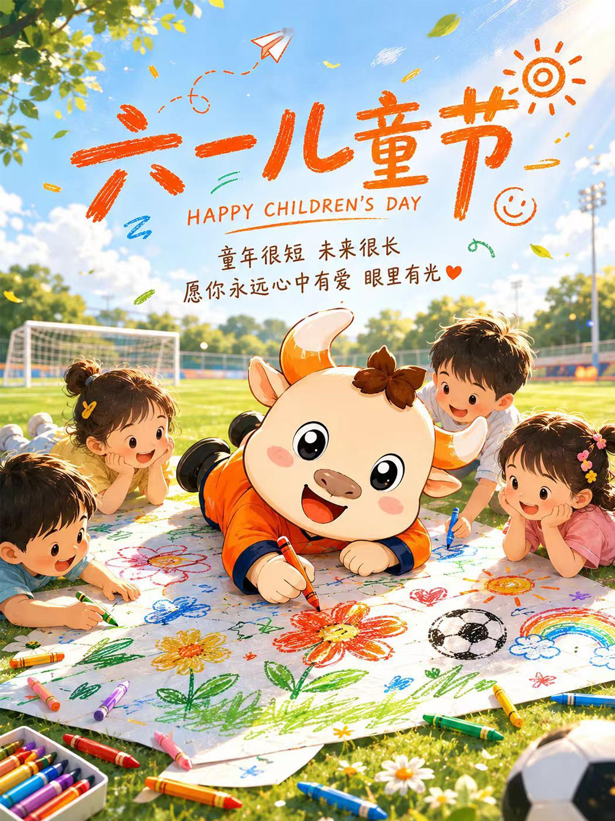 小时候，六一是一个新足球、一件新球衣、一场大汗淋漓的奔跑长大后，六一是一次带着孩