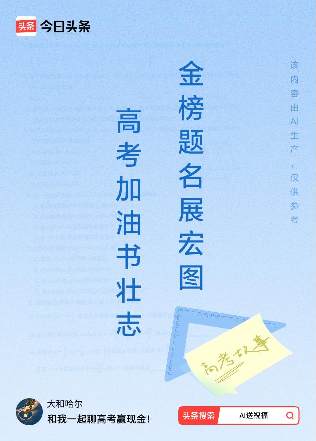 诗词对联送祝福上联：高考加油书壮志，下联：金榜题名展宏图。我正在参与【诗词对联送