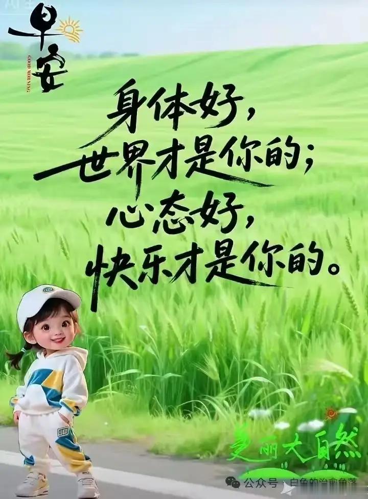 晒出今日随手拍的照片友友们：早安。小朋友祝福最暖心：她说：身体好世界才是你的，心