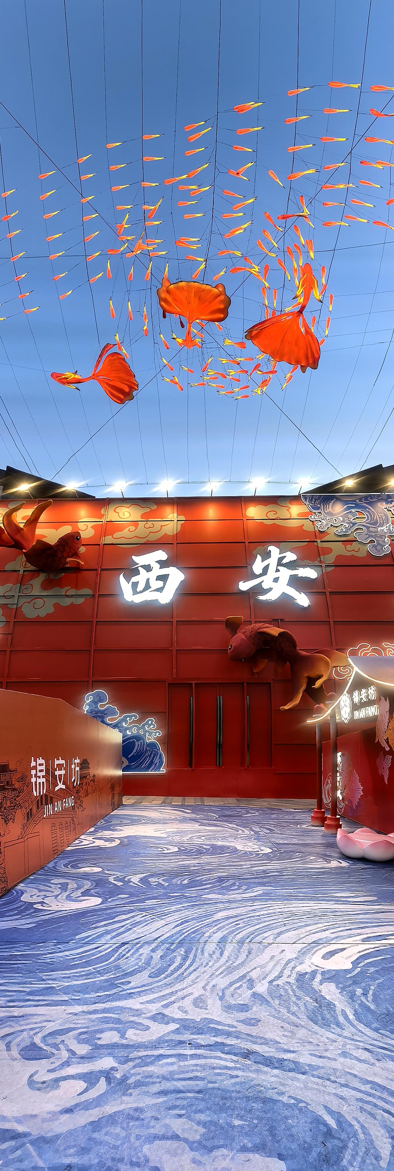 锦安坊蓝调时刻拍摄笔记

昨天傍晚，西安锦安坊迎来了最美的蓝调时刻。

天空是一