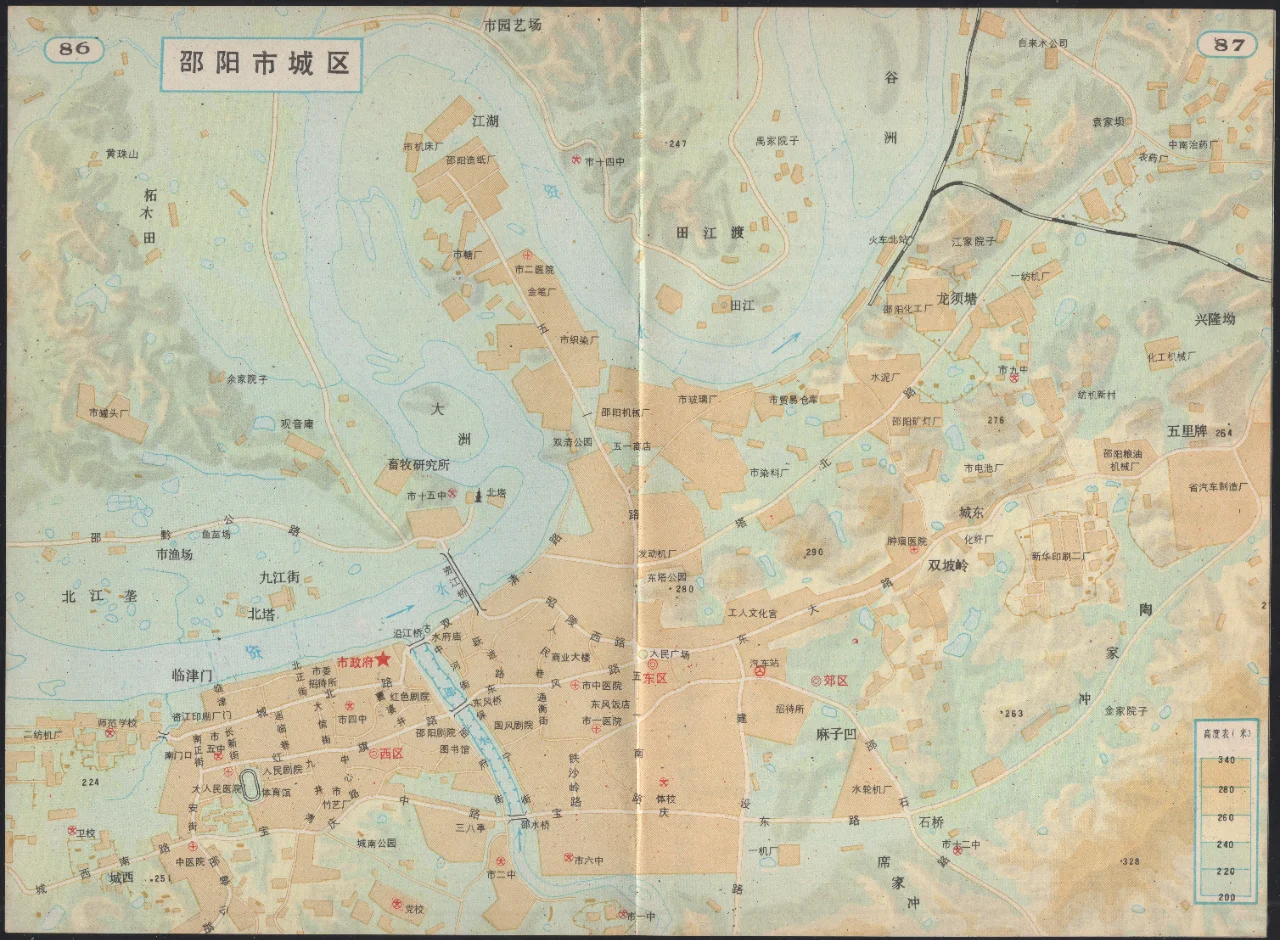 1990年湖南省邵阳市城区地图