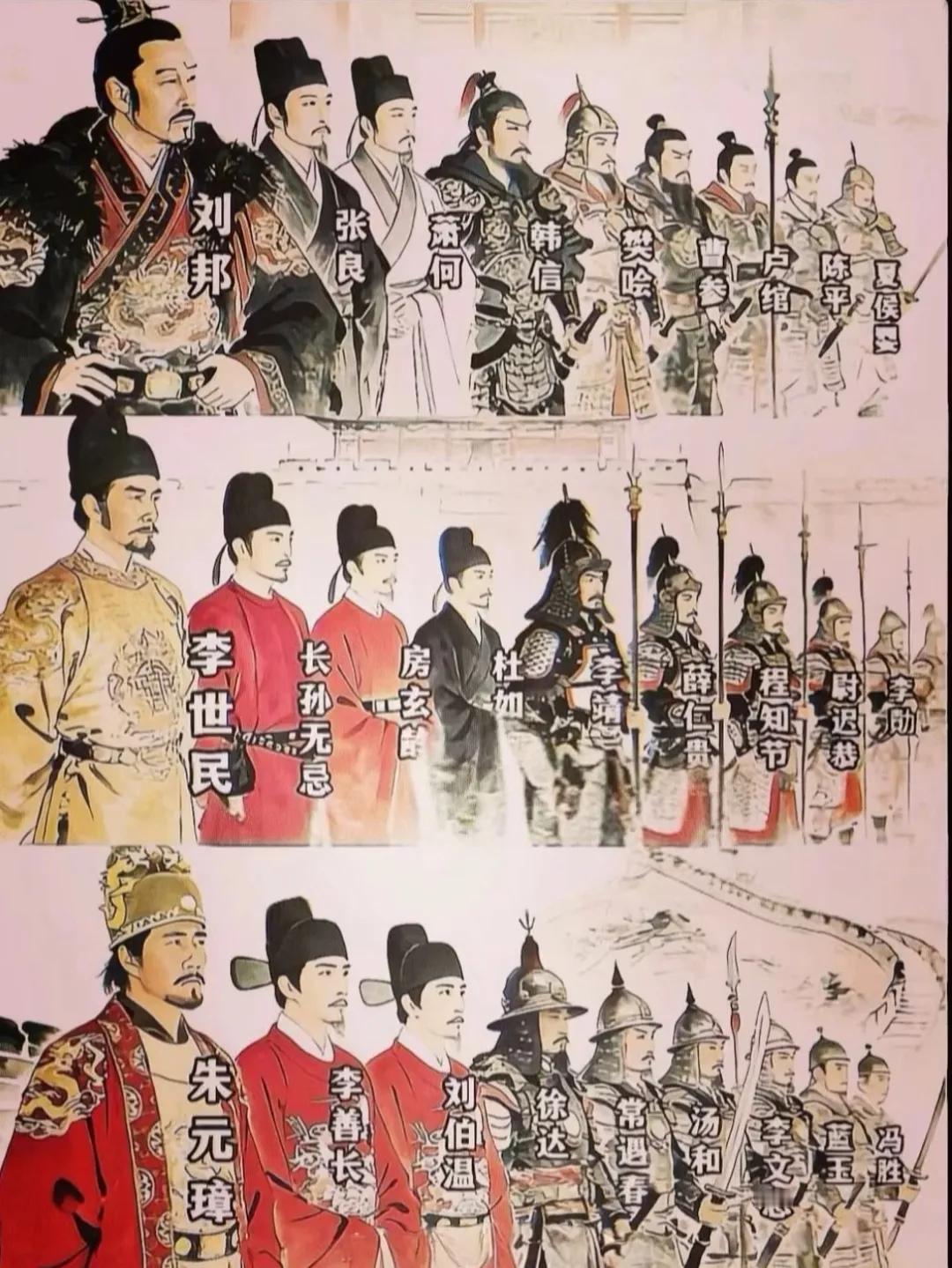 如果把这三个朝代的开国雄主刘邦、李世民、朱元璋，放进同一时空，各据一方重演“三国