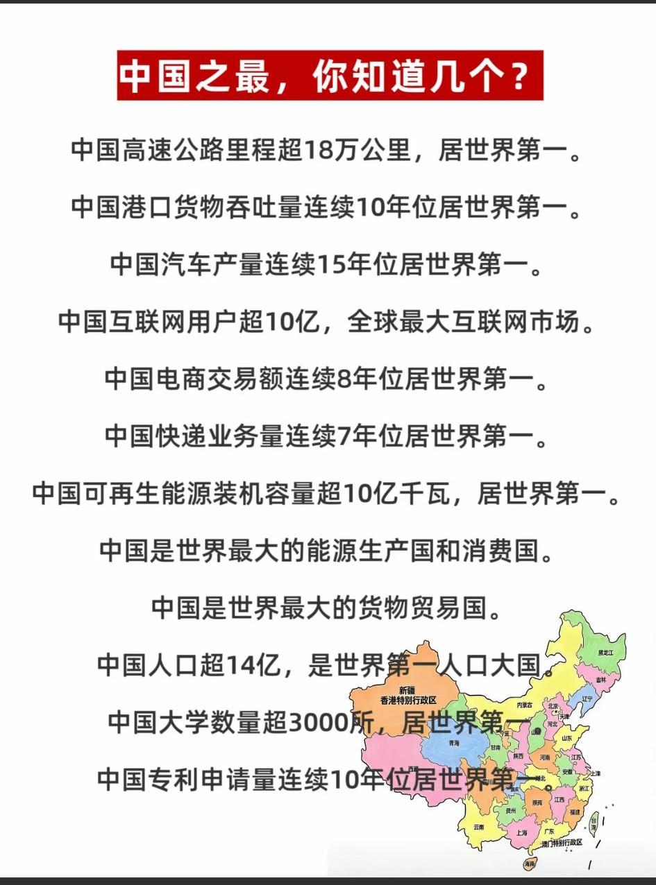 真正的奇迹，有几个人知道！
  汽车产量（连续15年世界第一）、可再生能源装机（