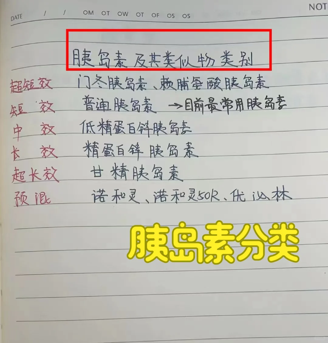 胰岛素分类