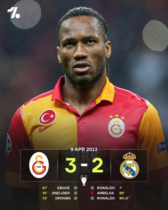 自从加拉塔萨雷在冠军联赛四分之一决赛中震惊皇家马德里，已经过去了13年 