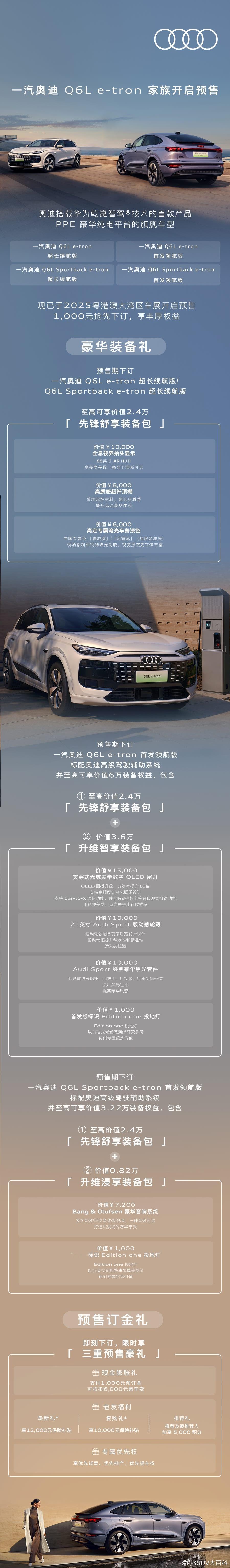2025粤港澳大湾区车展 一汽奥迪q6letron 正式开启预售，包括了SUV版