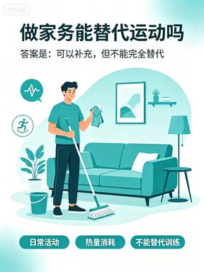 天天做家务累到出汗，真的能替代运动吗？别再骗自己了
很多人觉得，每天拖地、洗碗、