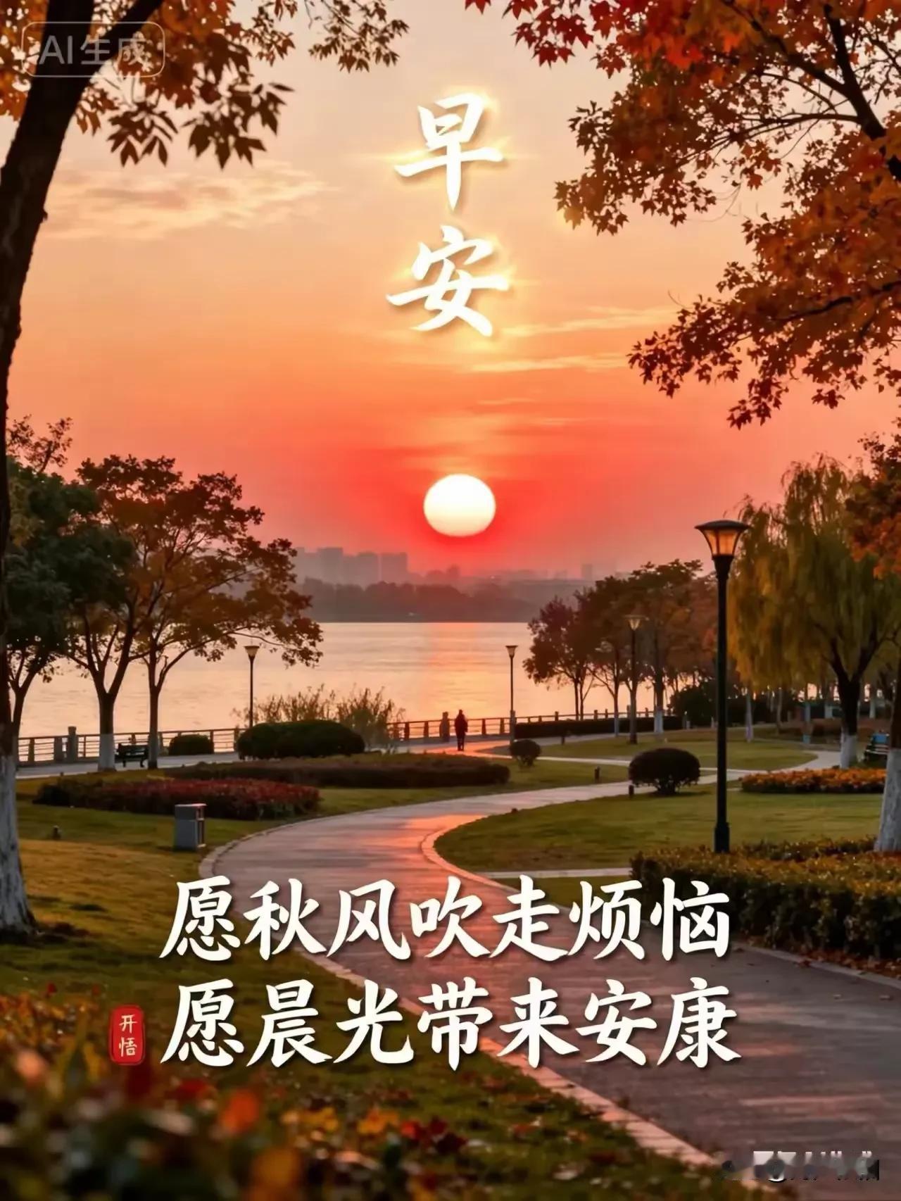 《忆秦娥·秋晓》

西风冽。
疏林染尽层林叶。
层林叶。
长空云淡，
远山清绝。