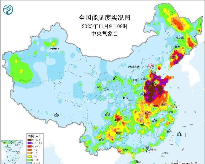 【雾和霾】今晨在辽宁东部、河北南部、山东中西部、河南东部、安徽北部、江苏北部等地