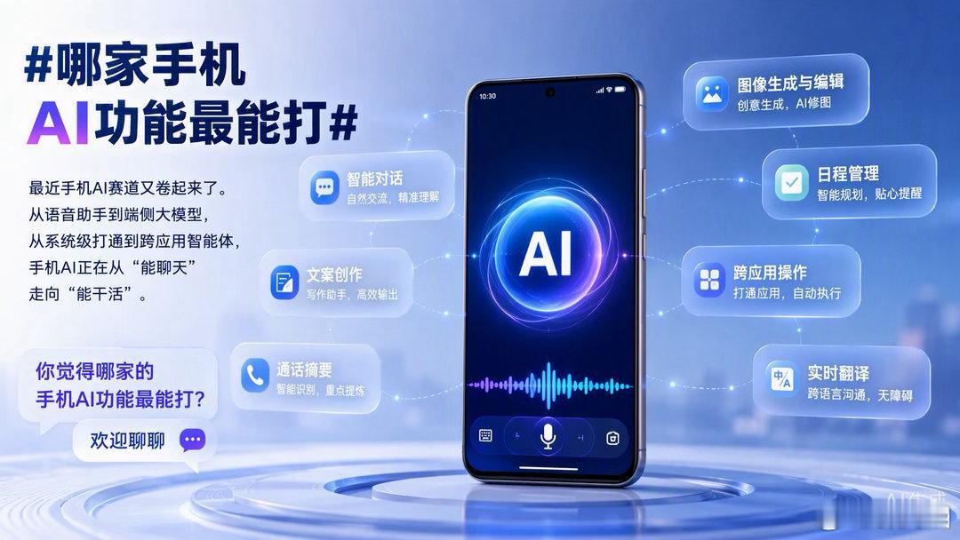 哪家手机AI功能最能打我的观点：评判手机AI好不好，实际日常体验才是第一标尺。现