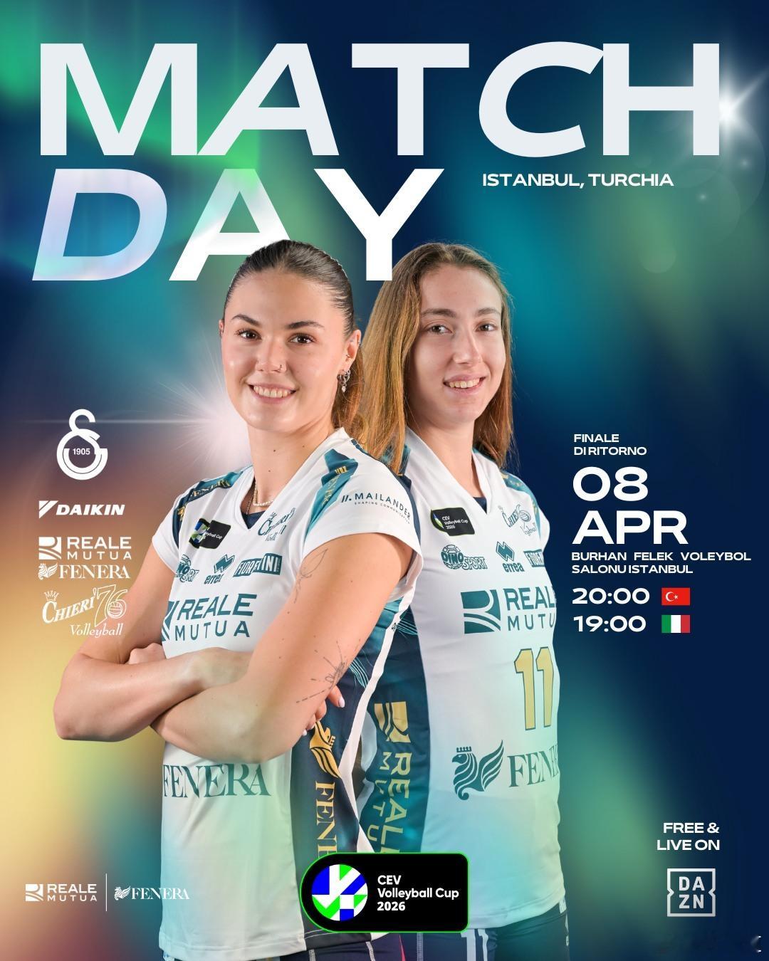 国际排坛动态王媛媛4月9日01:00 女排欧联杯决赛第二回合，加拉塔萨雷 vs 