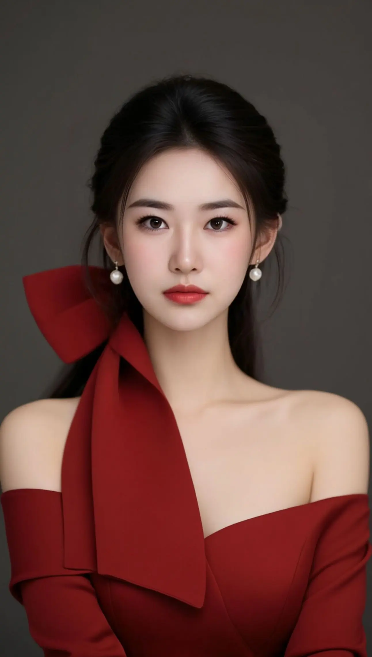 AI酒红气质写真 ai创作