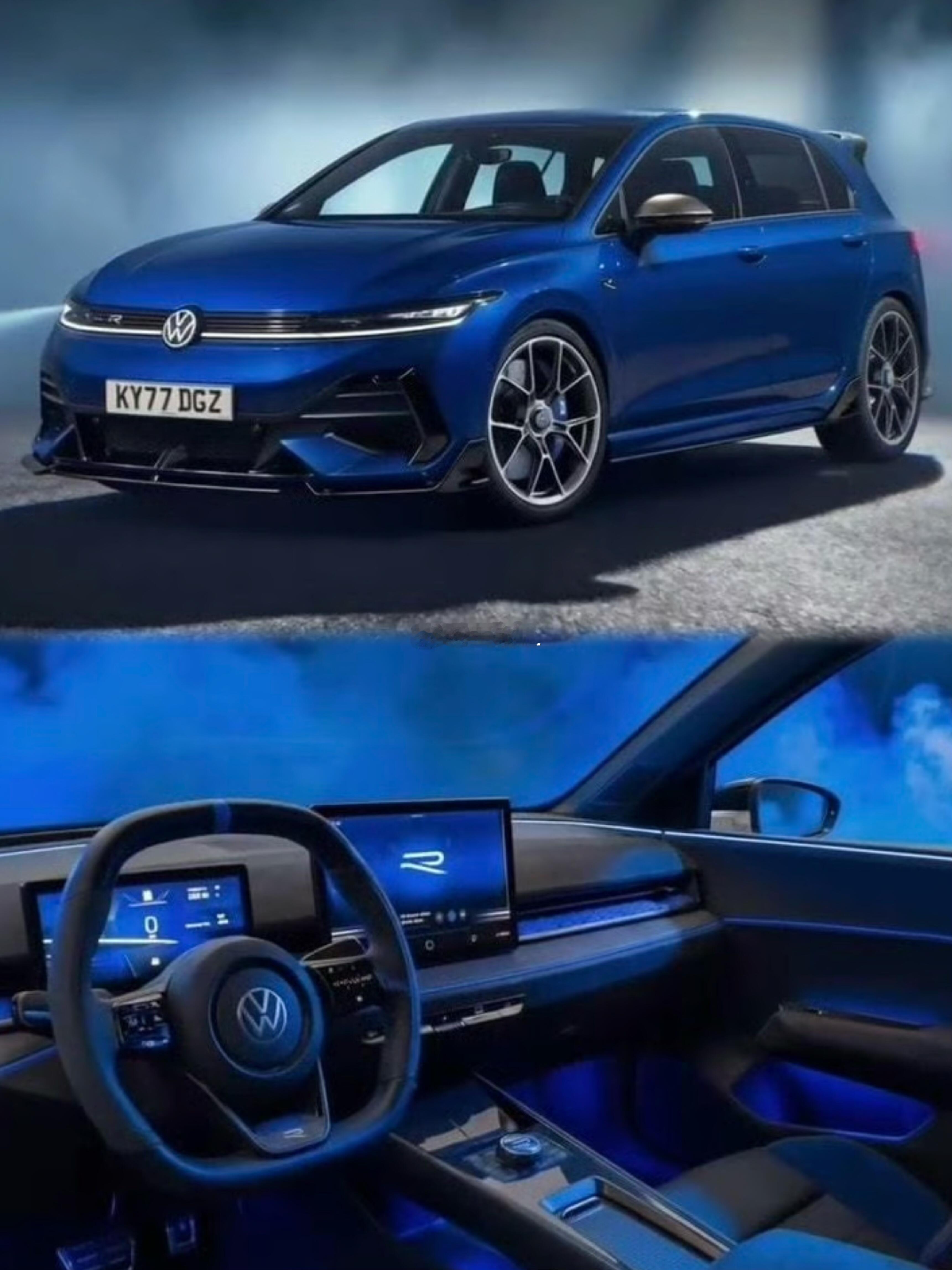 下一代大众高尔夫R MK9渲染图，看着还不错大众高尔夫