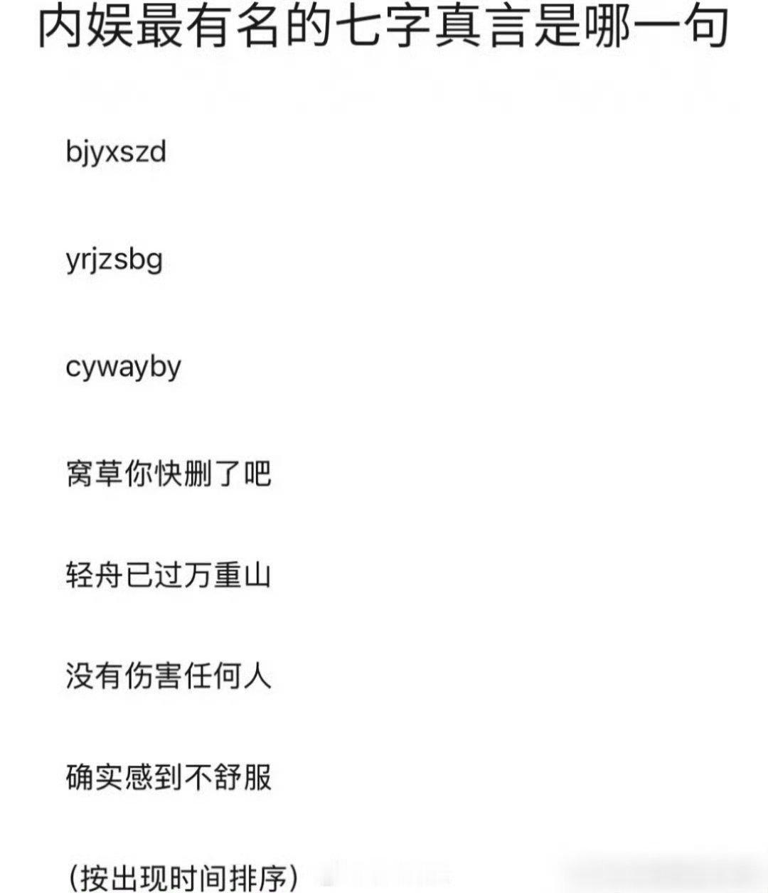 内娱最有名的七字真言都知道的算什么？算爱追星吗 