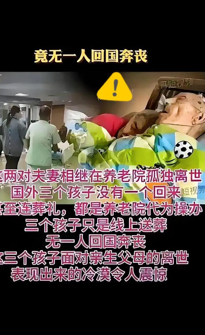 上海一对教授夫妻在养老院相继离世，远在美国的子女仅一句“代办”便拒绝回国。网上骂