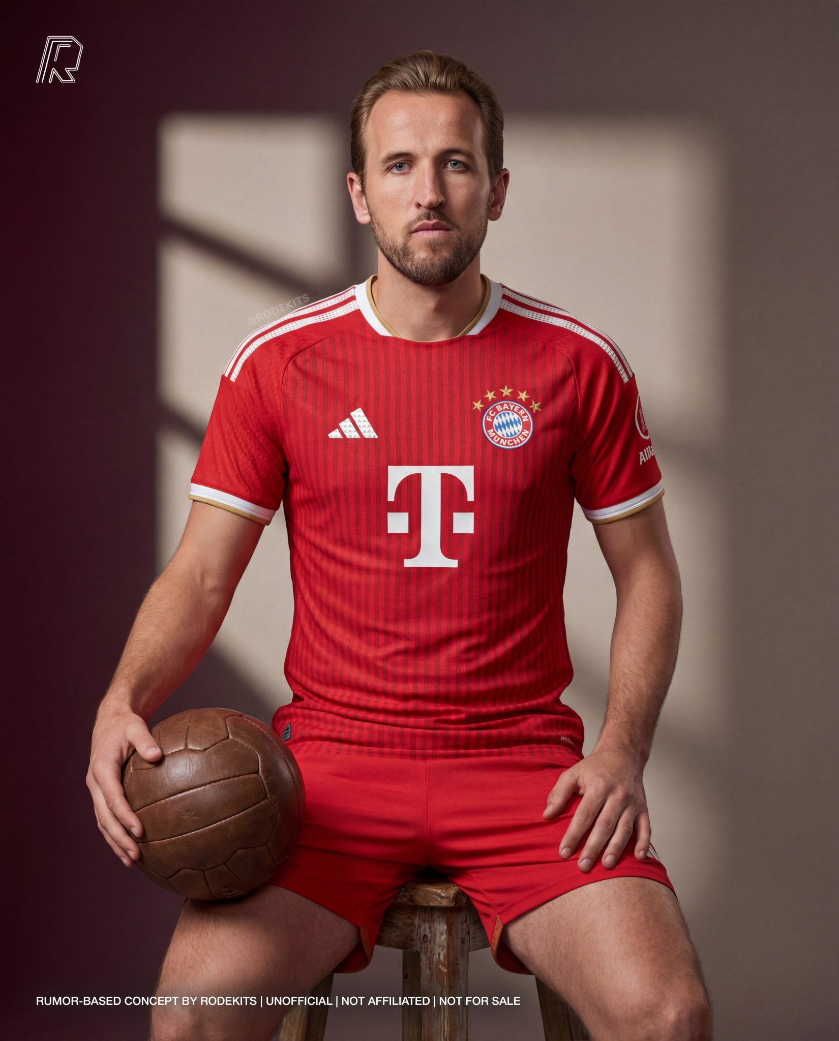 根据泄露的设计图制作的拜仁下赛季主场球衣模型。[RODEKITS x Footy