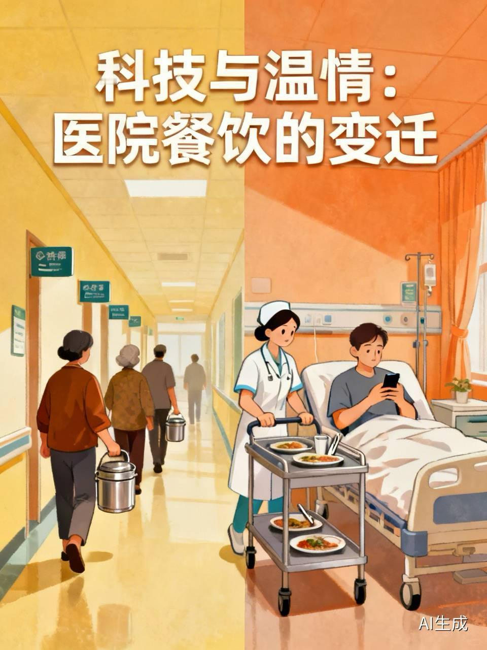 以前住院，最愁的就是三顿饭。家里人得掐着点做好，用保温桶装上，大老远坐公交、挤地