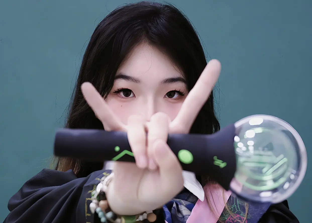 追星女就这样带上应援棒拍毕业照了。