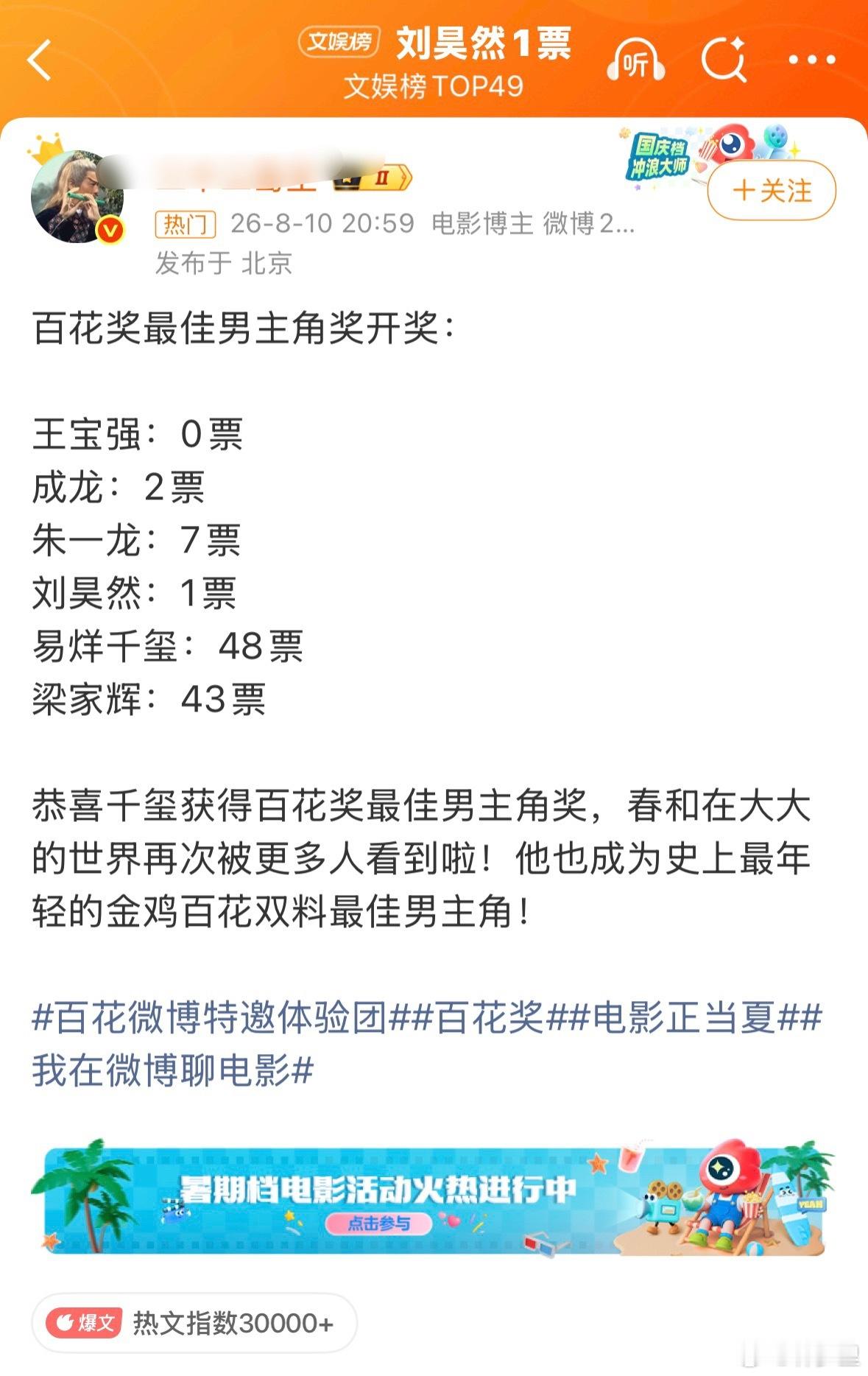 王宝强0票这个票数对比…看上去电影界已经不需要观众了。 