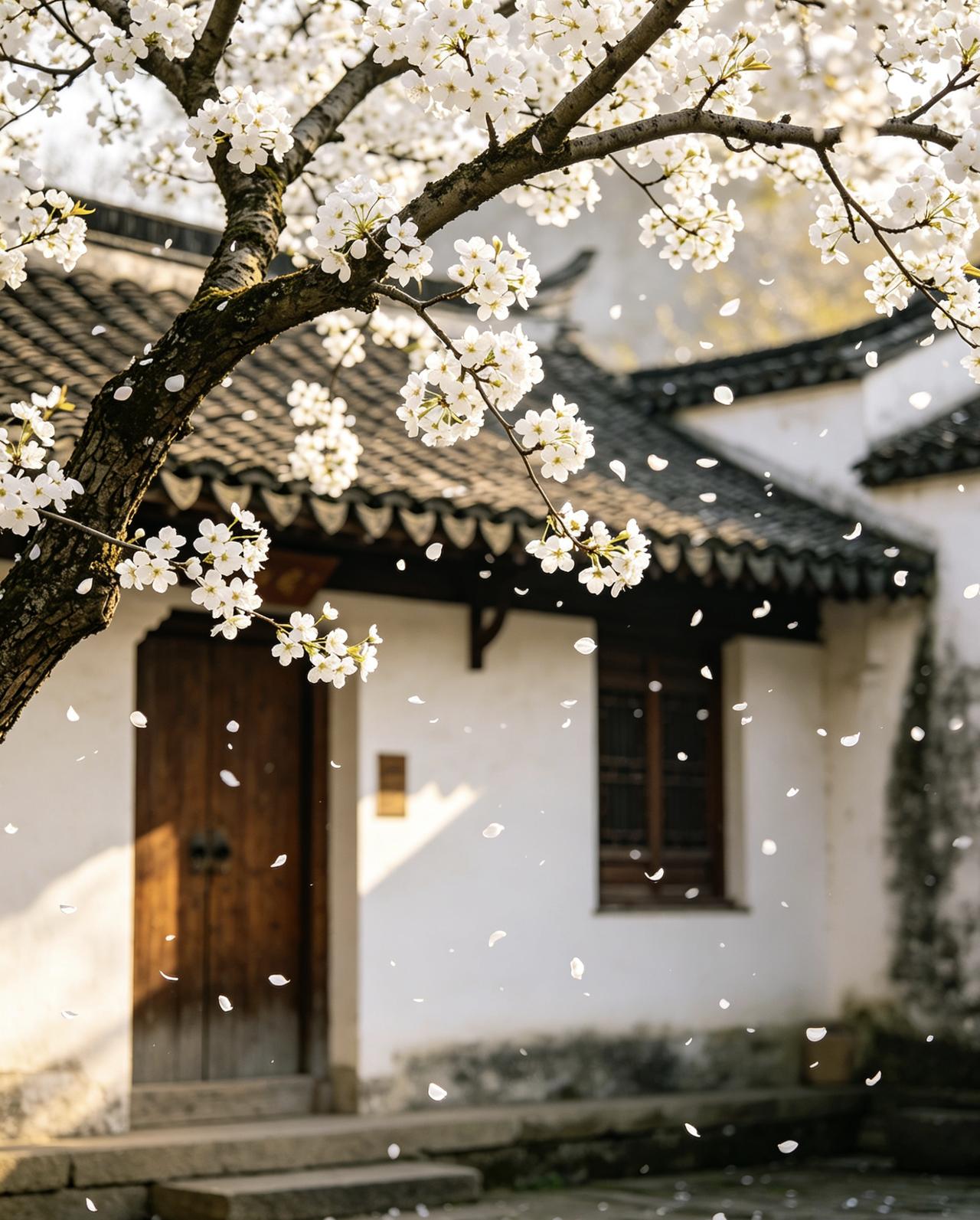 今年春天，我只想实现一个很小的心愿：陪父亲回一趟老家，看看老屋门前那棵梨树开花。