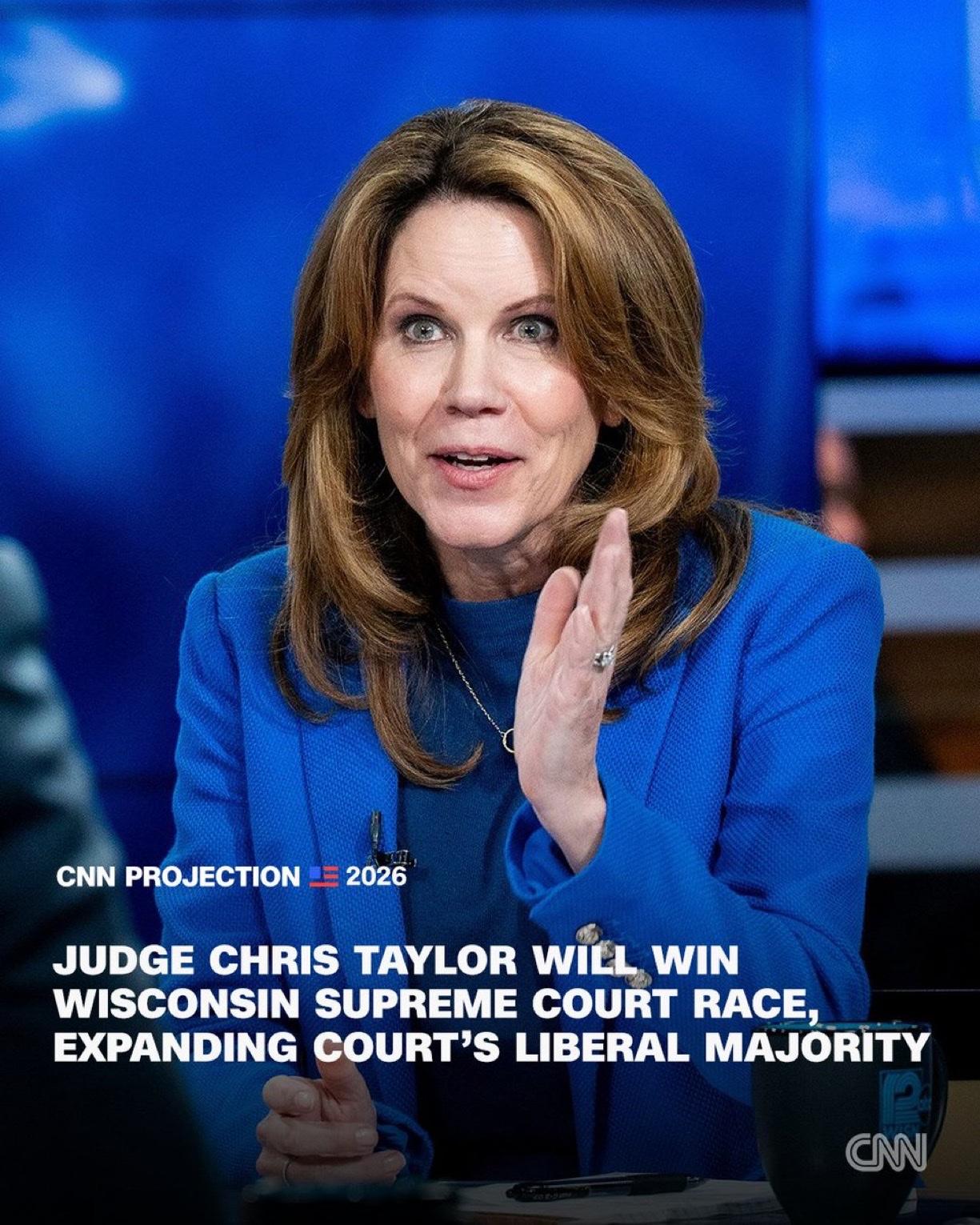 据美国有线电视新闻网（CNN）的决策台预测，自由派克里斯·泰勒Chris Tay