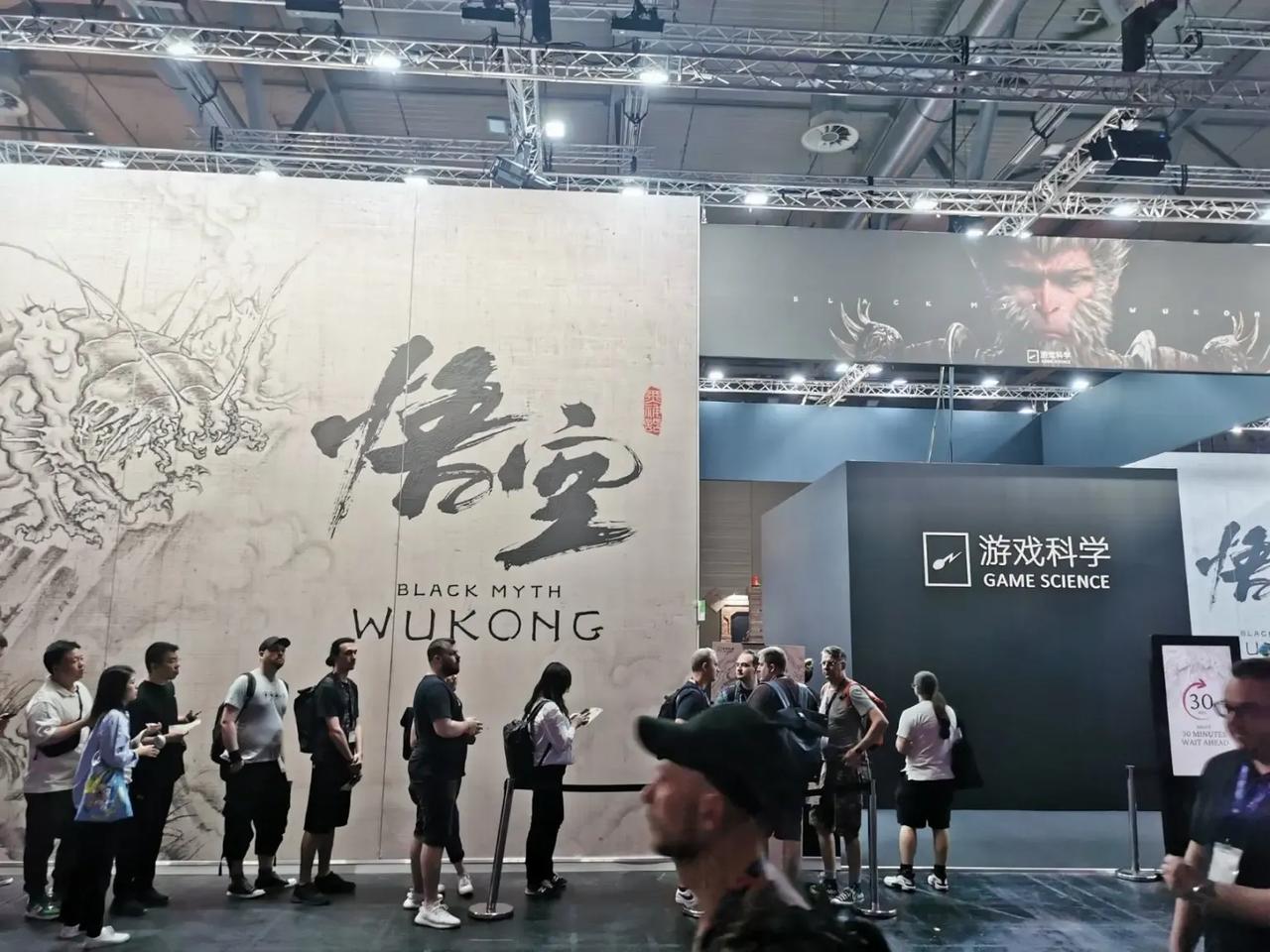 中国首部原创3A级电子游戏《黑神话:悟空》，目前在德国科隆展出，尽管试玩目前已经