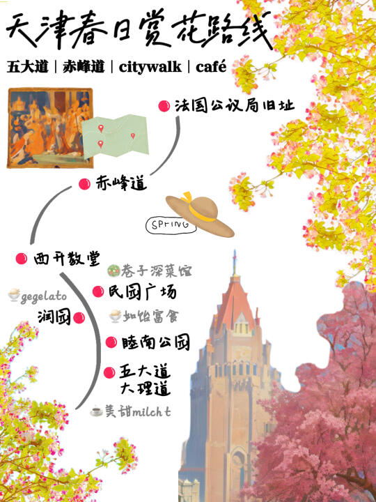 天津五大道｜春日赏花🌸攻略（📷附路线）