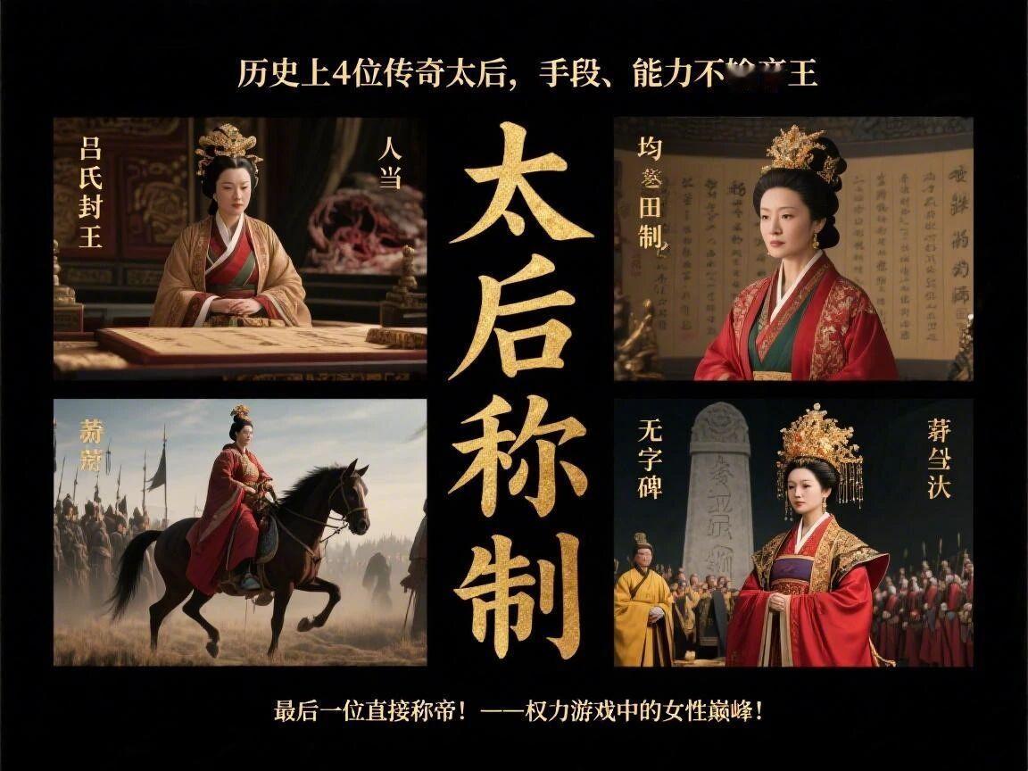 历史上4位传奇太后，手段、能力不输帝王，最后一位直接称帝！
古人说：“女人当家，