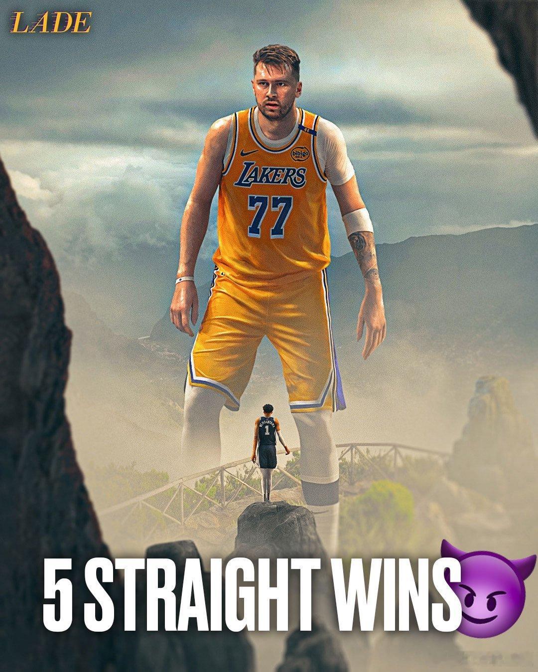 东契奇35+9+13湖人险胜马刺取得五连胜！湖人 ​​​