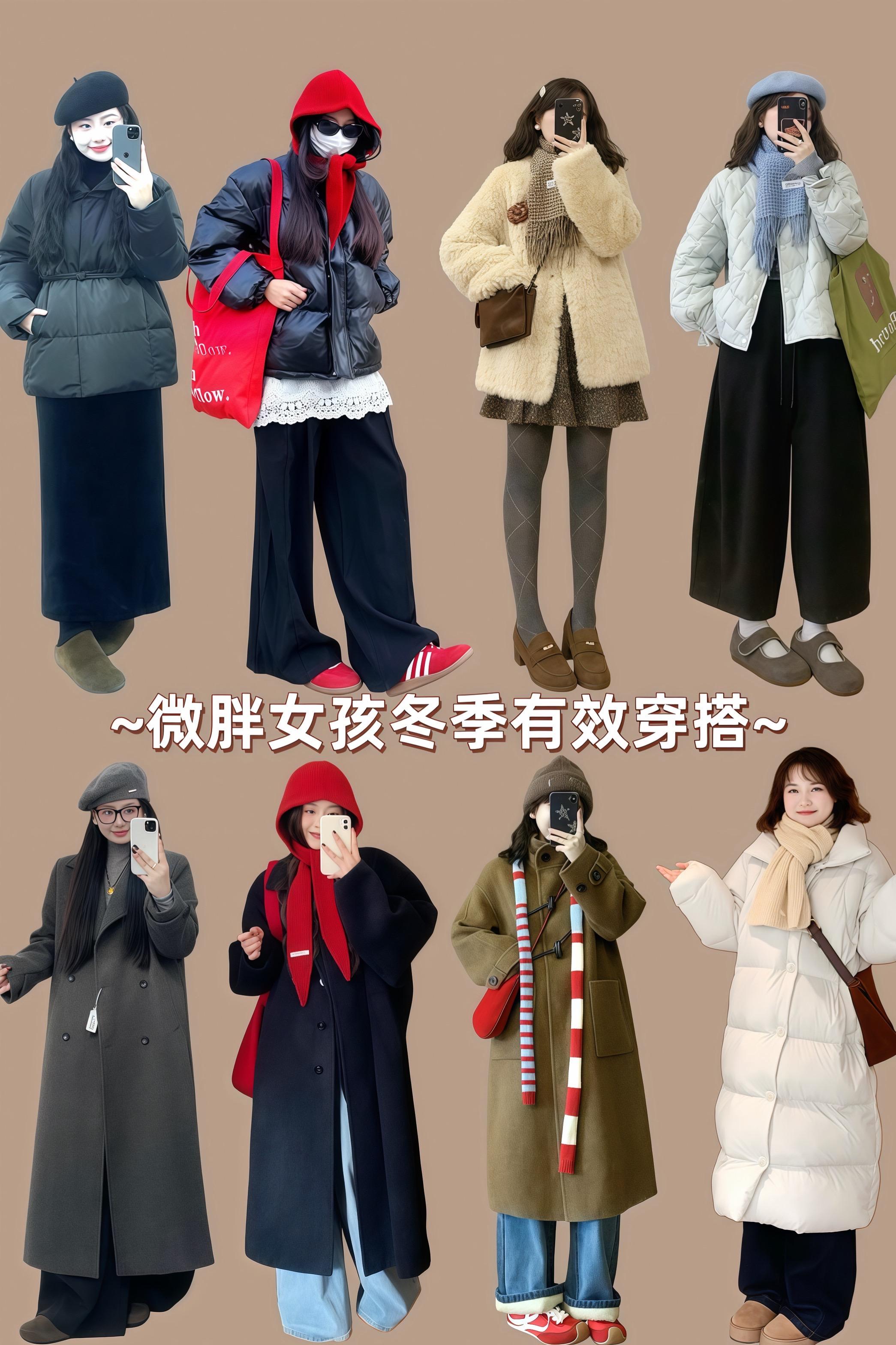 微胖女孩秋冬也要有效穿搭 穿搭技巧 羽绒服穿搭冬季穿搭外套穿搭