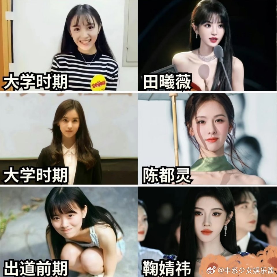 田曦薇VS陈都灵VS鞠婧祎，出道前后对比，谁变化最大? 