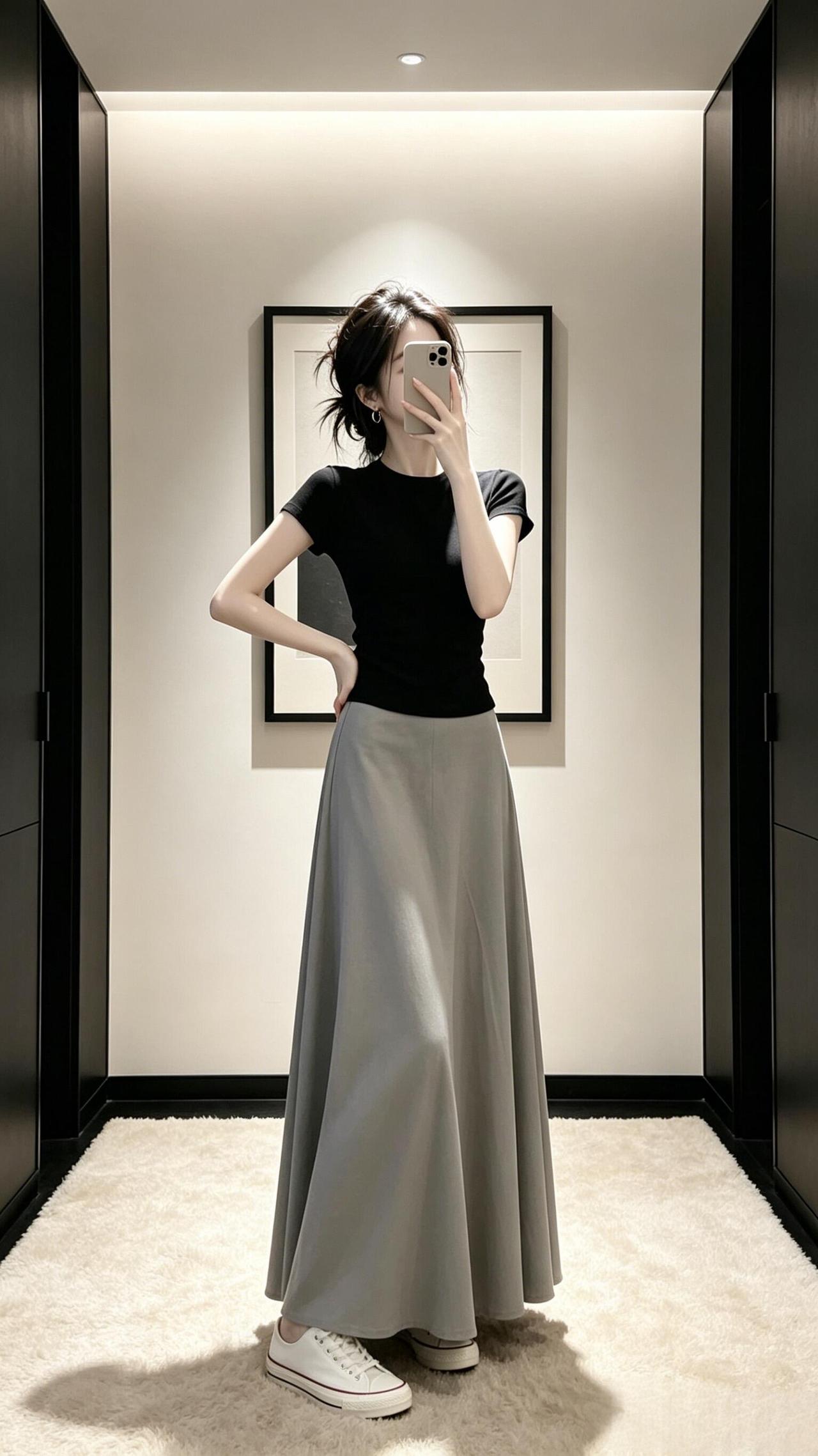 简约黑白穿搭时尚百搭轻松出街黑白配穿搭美学 清冷感穿搭