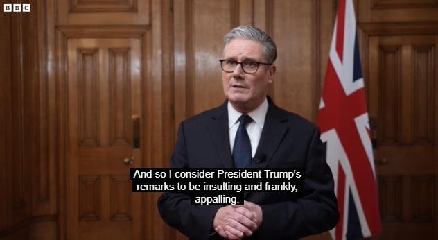 【#特朗普激怒斯塔默后改口称赞英军#】美国总统特朗普再一次激怒了欧洲盟友，一番“