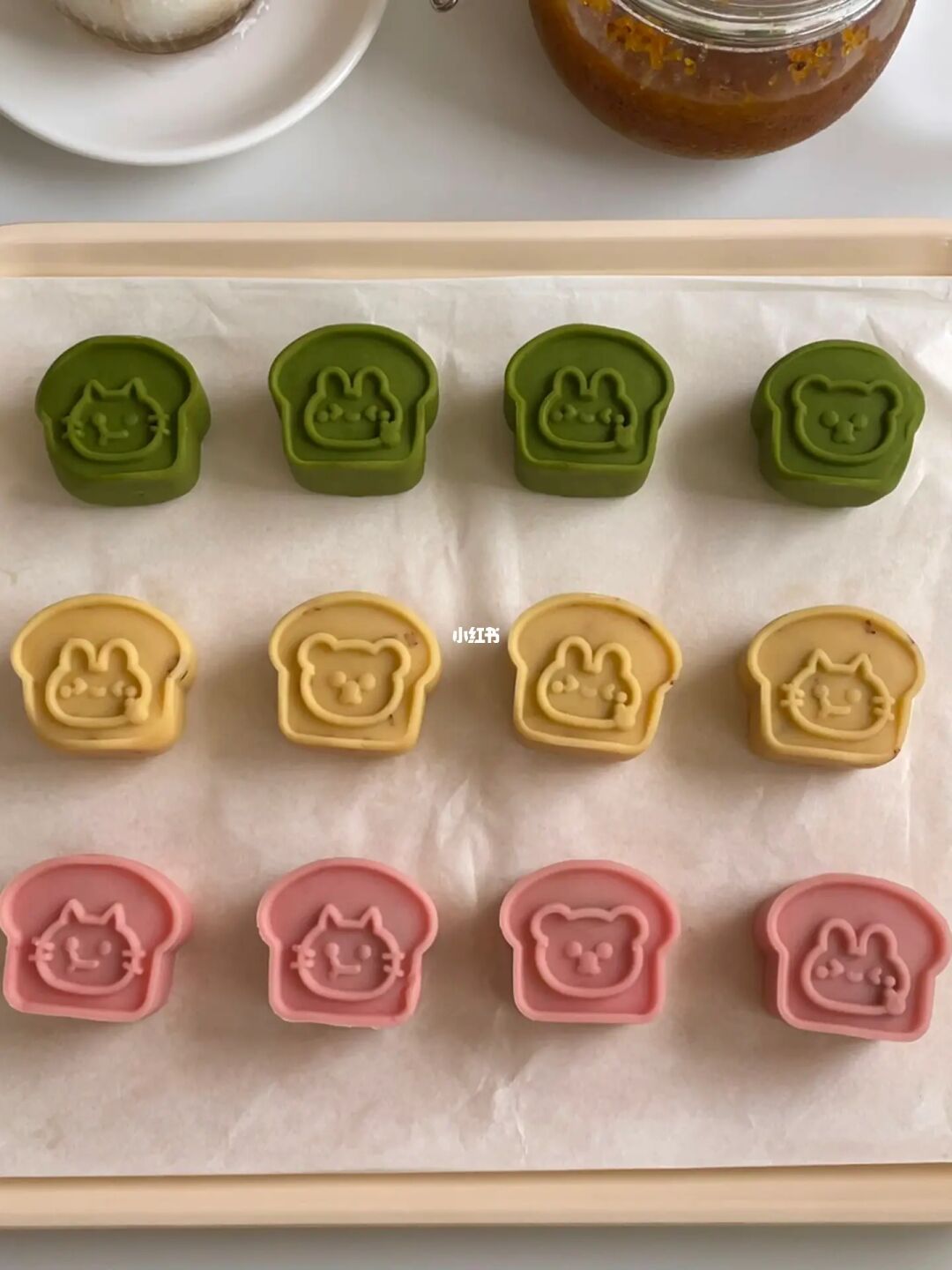 🏮中秋在家自制可爱吐司桃山皮月饼