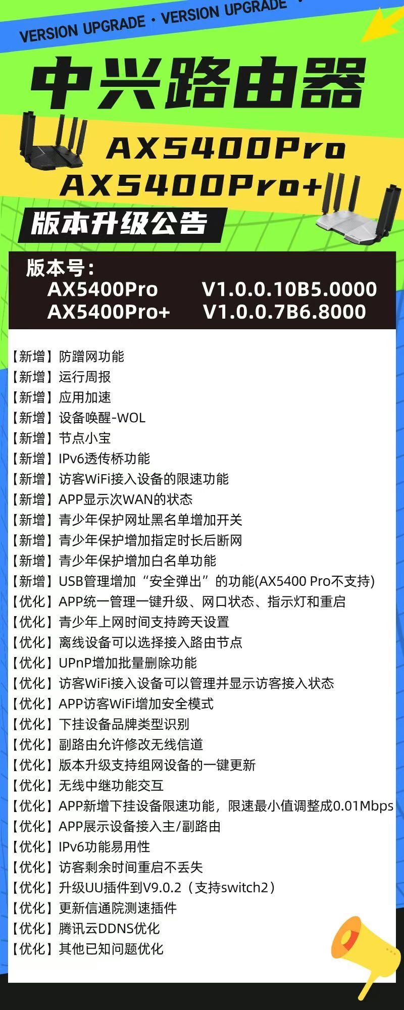 中兴路由器软件更新可以，带机数高了用起来也很稳定，就是不知道WiFi7新旗舰品多
